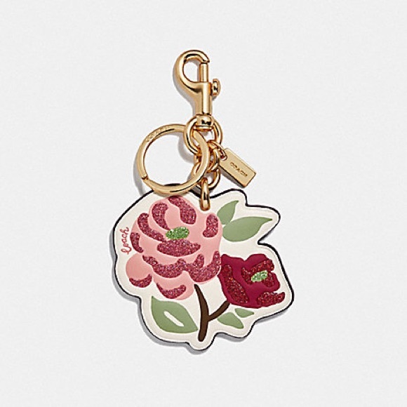 COACH PEONY FORAL BAG CHARM - Picture 1 of 1